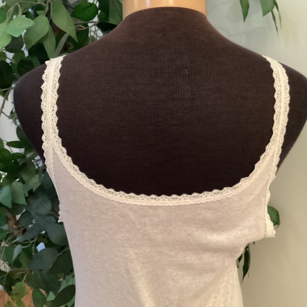 Mossimo camisole tank top Woman’s size XXL cream marled with tan v neck - Picture 5 of 12